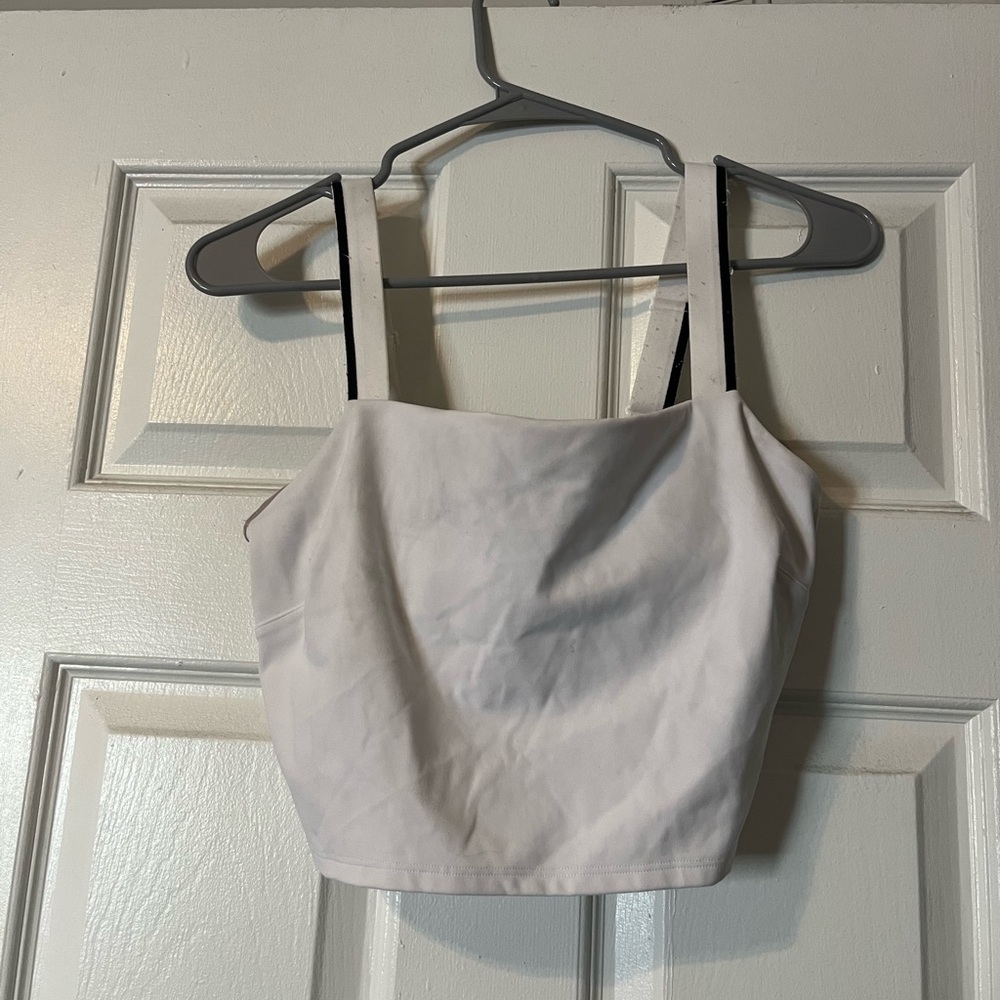 Lululemon White Cropped Bra